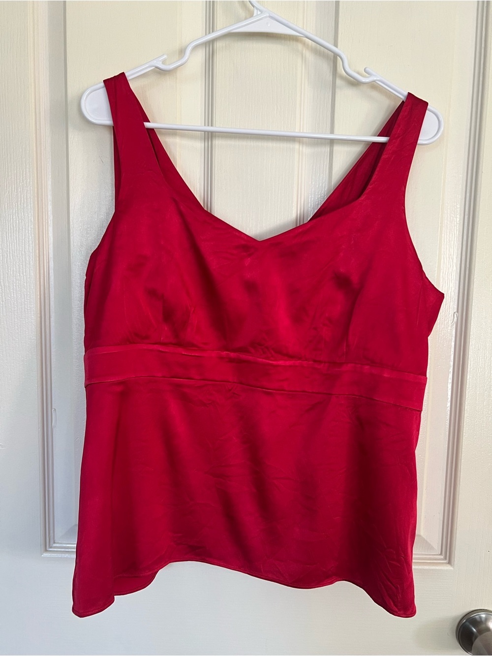 Talbots Stretch Silk Red Sleeveless Shell Tank Top Size 14
